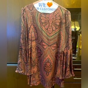 New Elizabeth and James silk bell sleeve silk dress sz XS